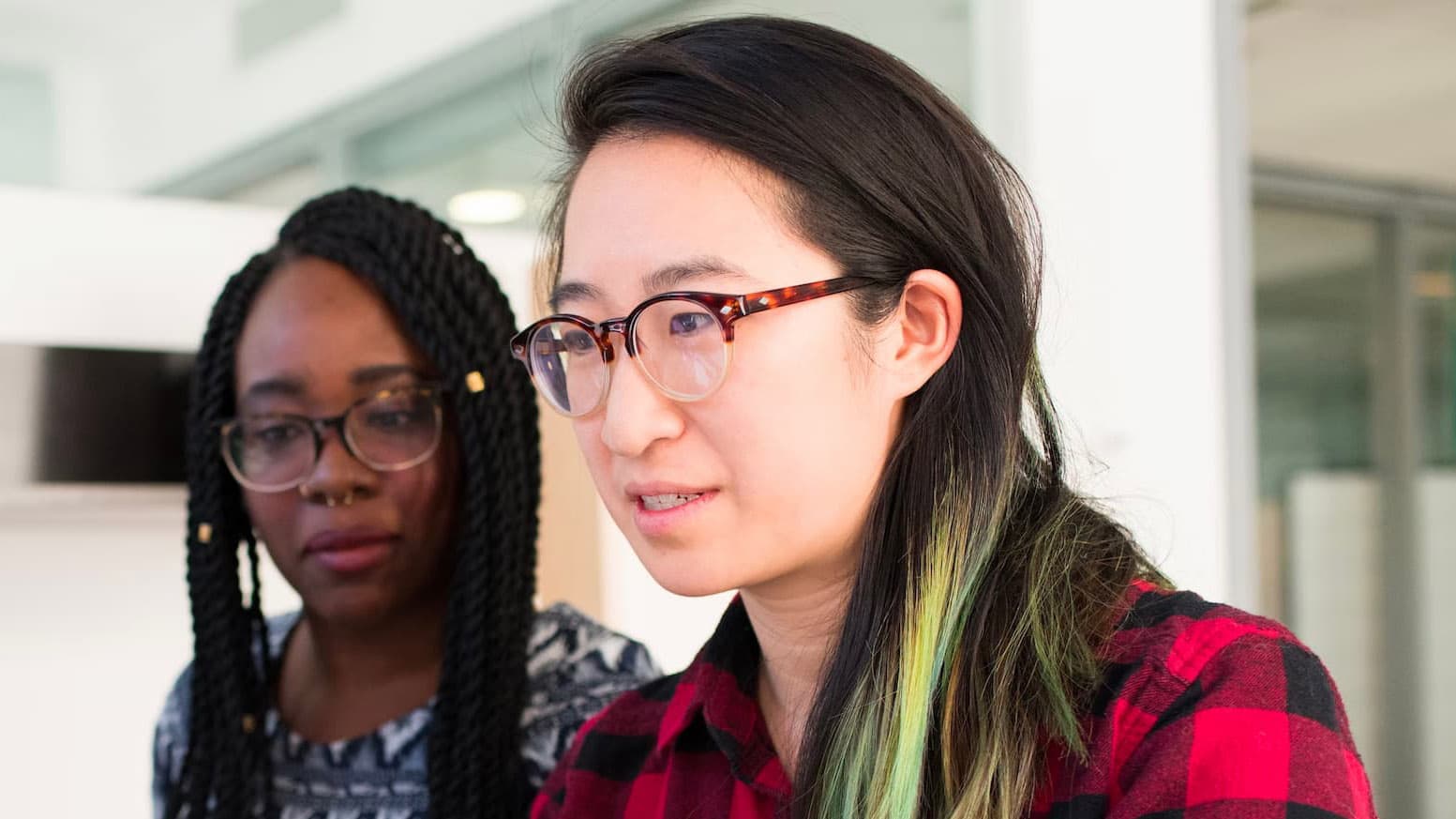 Sara Sabzikari at work with a colleague